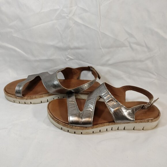 Miz Mooz Metalic Z-Strap Platform Sandals - Picture 4 of 7